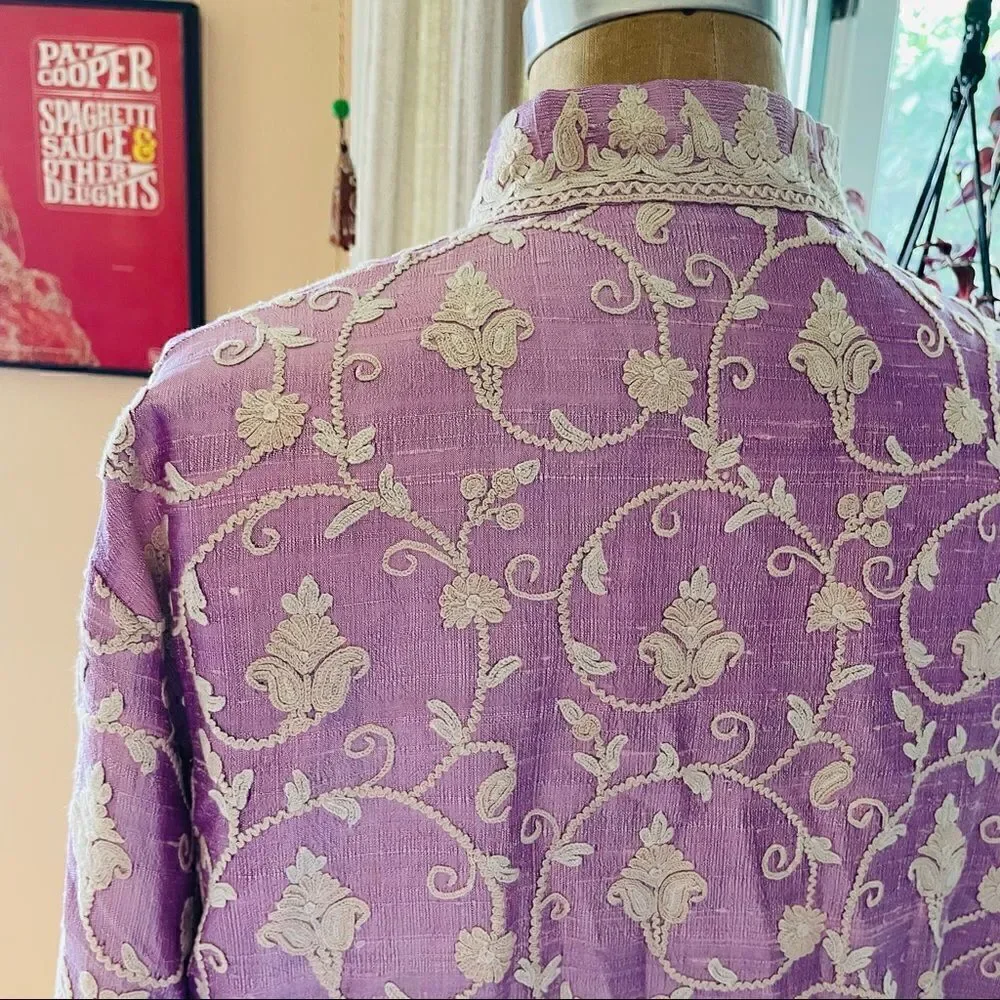 BOUTIQUE | purple & cream asian inspired jacket - Picture 3 of 13